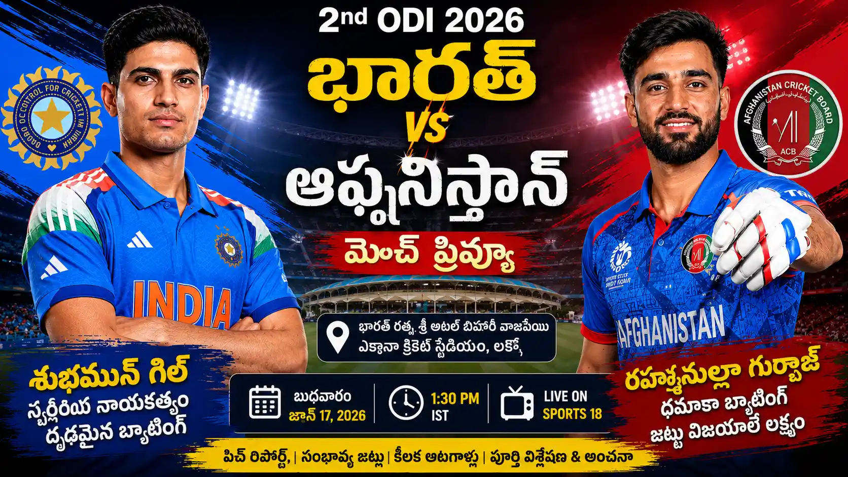India vs Afghanistan 2nd ODI 2026,India vs Afghanistan 2nd ODI 2026