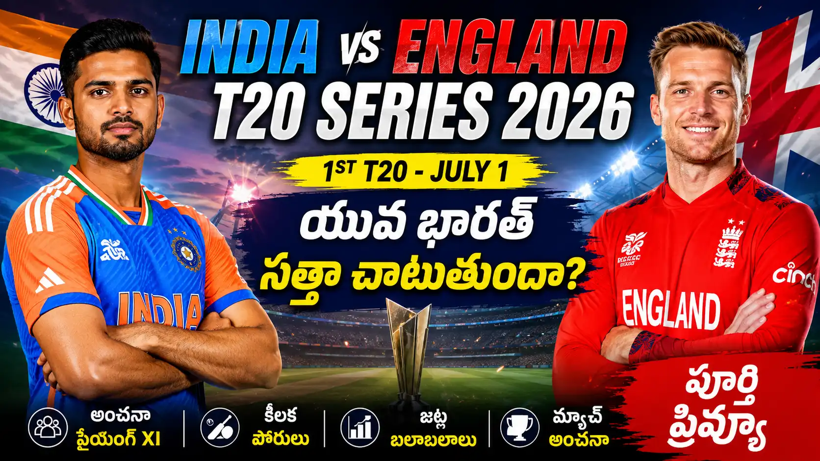 India vs England T20 Series 2026 Preview Telugu | భారత్ vs ఇంగ్లాండ్ టీ20 సిరీస్ 2026 పూర్తి ప్రివ్యూ | CricTelugu.com